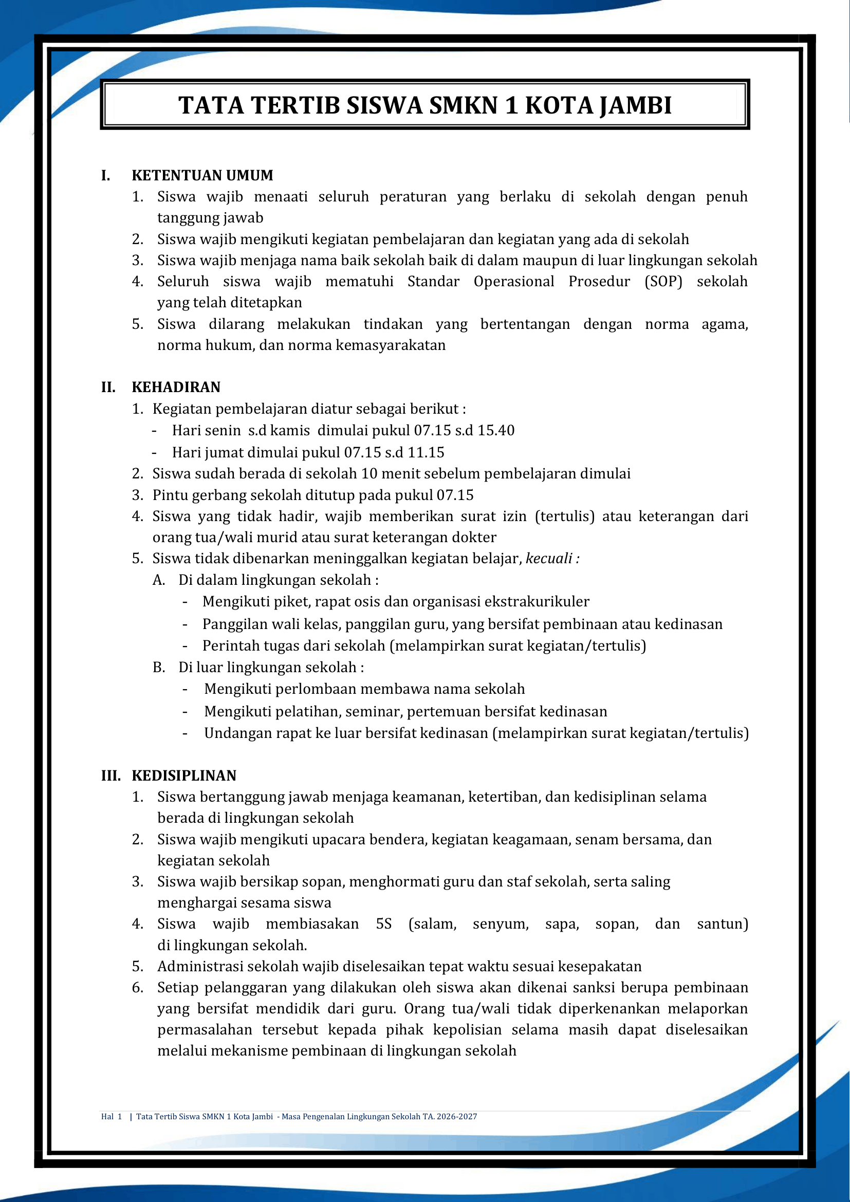 Tata Tertib Halaman 1